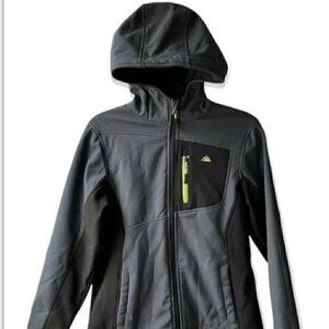 Snozu Performance Soft Shell Jacket Gray Kids Size L 14-16 Hoodie Skiing